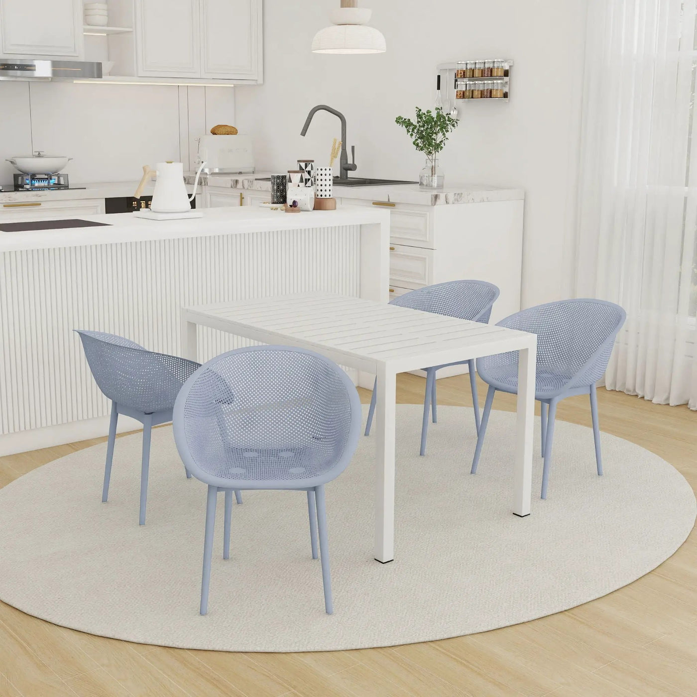 4 Pack Lounge Chair Set With Long Table by Unique Piece Furniture