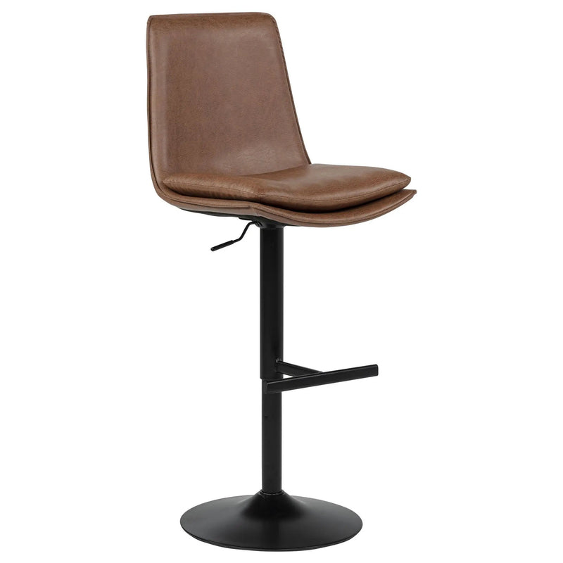Eldridge Faux Leather Upholstered Adjustable Bar Stool Coffee by Unique Piece Furniture