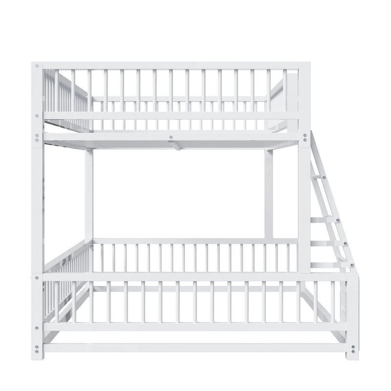 Bunk Bed Frame With Ladder And Safety Guardrails by HouseOfZazla