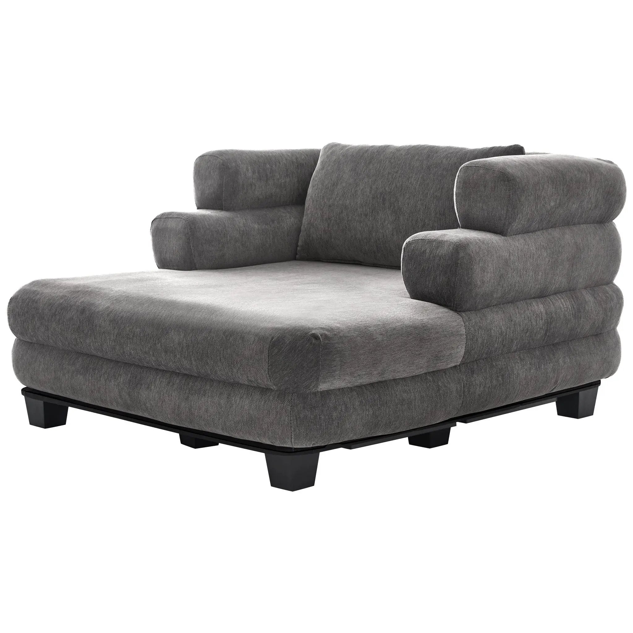 Oversized Chaise Lounge Sofa Bed with Deep Seat and Layered Armrests by HouseOfZazla