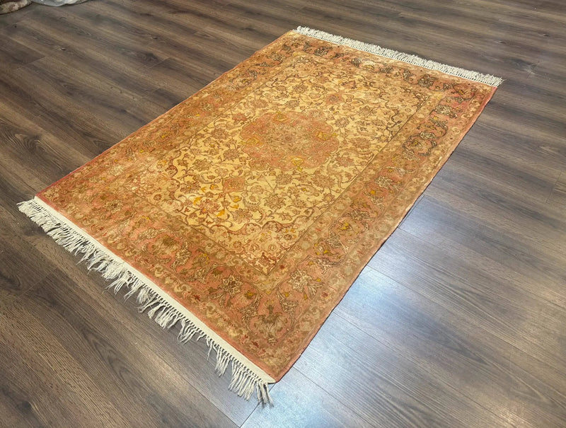 Persian Isfahan Rug 3x5 Fine 550 KPSI Kork Wool on Silk by Jewel Rugs