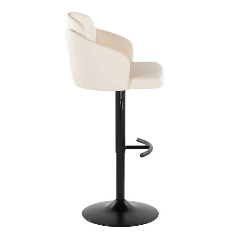 Dahlia - Contemporary Adjustable Barstool With Swivel With Rounded T Footrest (Set of 2) by Unique Piece Furniture