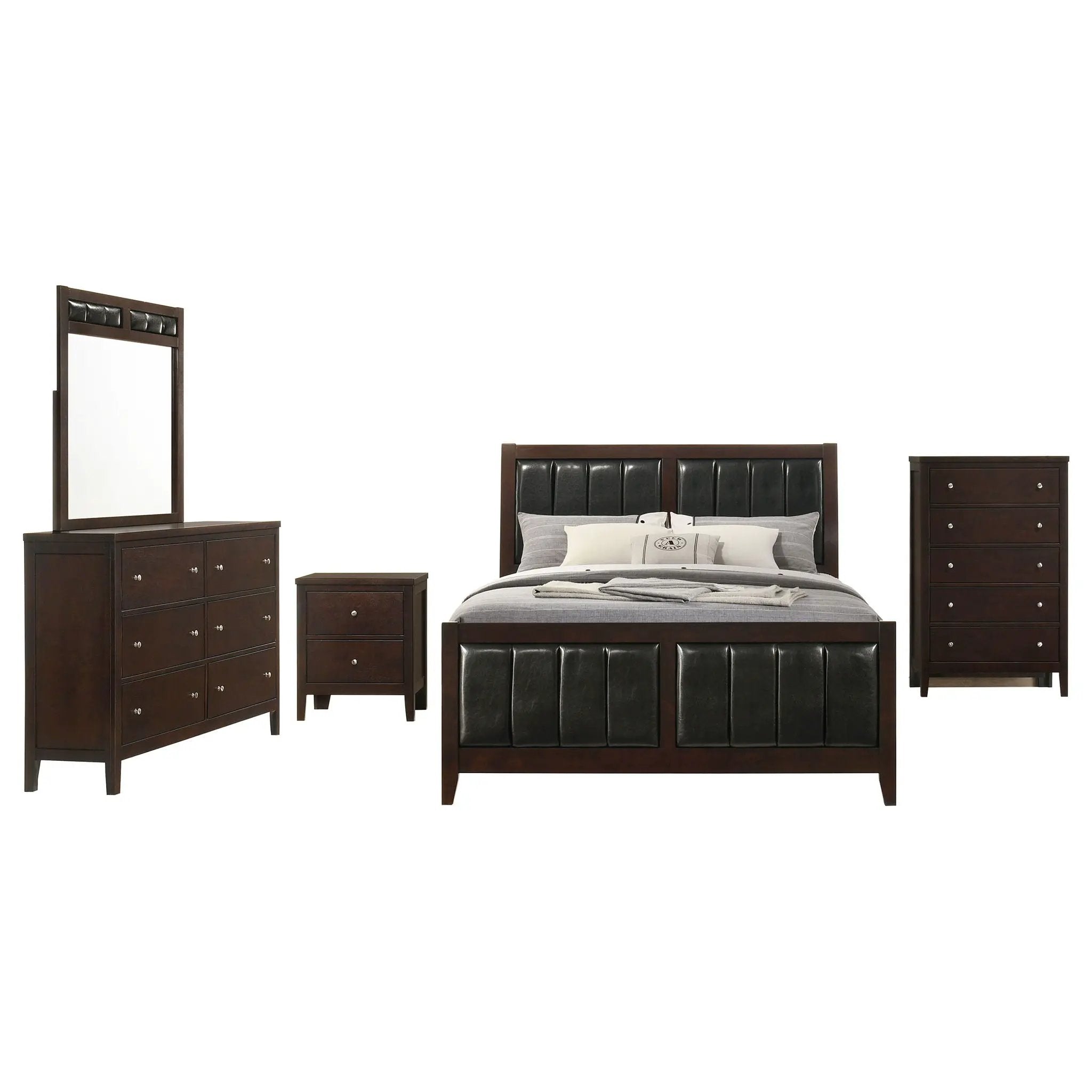 Carlton 5-piece Eastern King Bedroom Set Cappuccino by Unique Piece Furniture