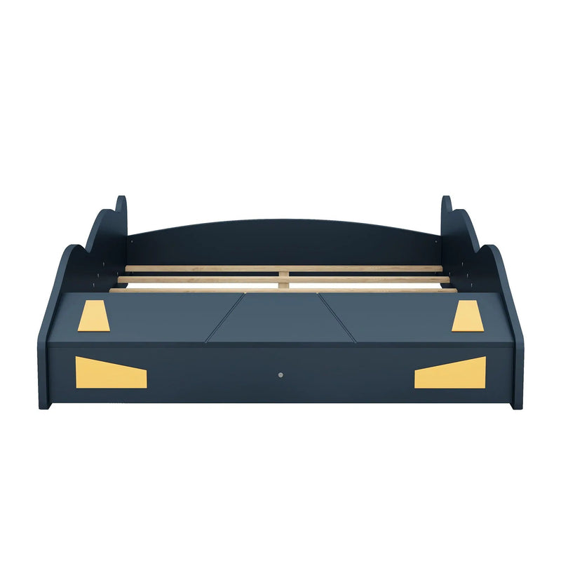 Race Car Shaped Platform Bed With Wheels And Storage by HouseOfZazla