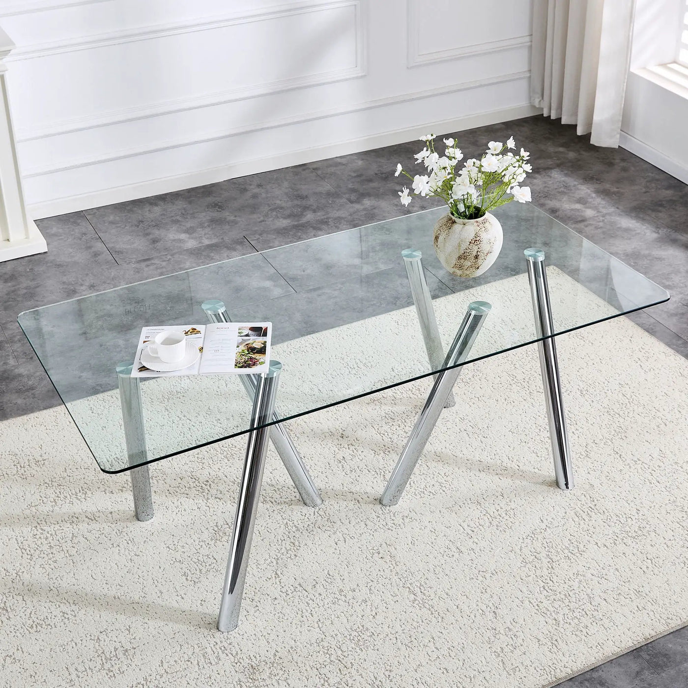 Dining Table With Transparent Surface by Unique Piece Furniture