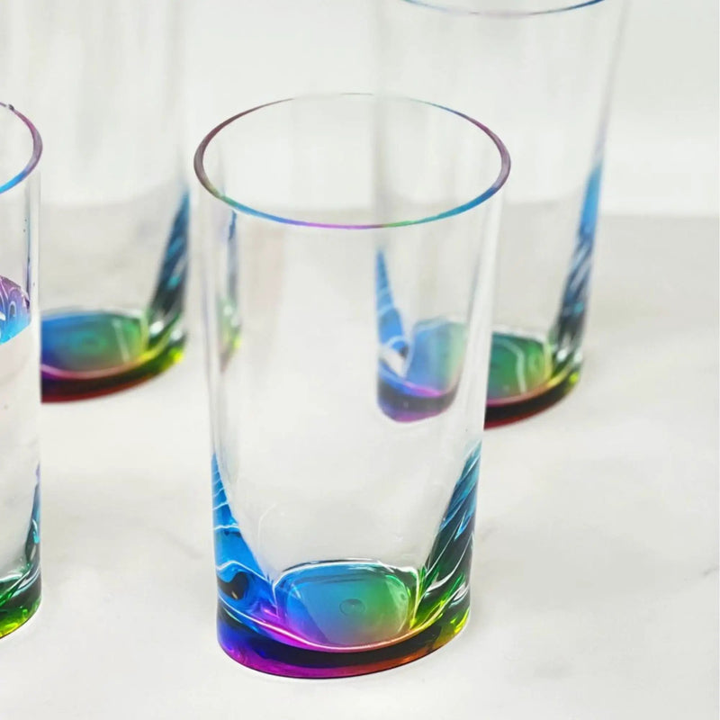 Leading Ware Oval Halo Acrylic Glasses Drinking, 15Oz (Set of 4) Hi Ball, Bpa Free - Clear by HouseOfZazla