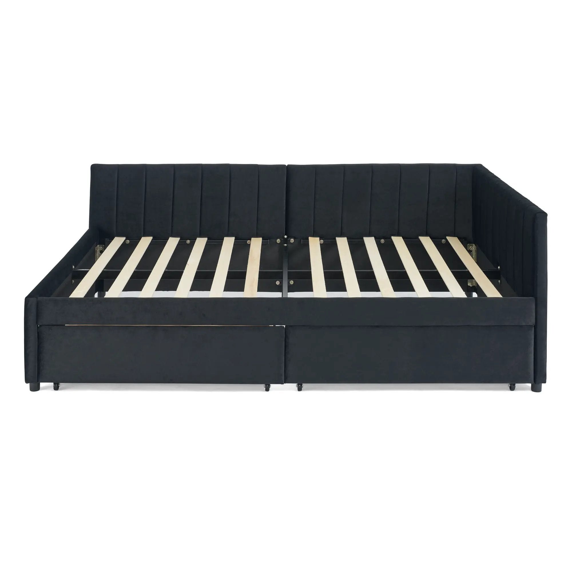 Upholstered Tufted Daybed Frame With Storage Drawers by HouseOfZazla