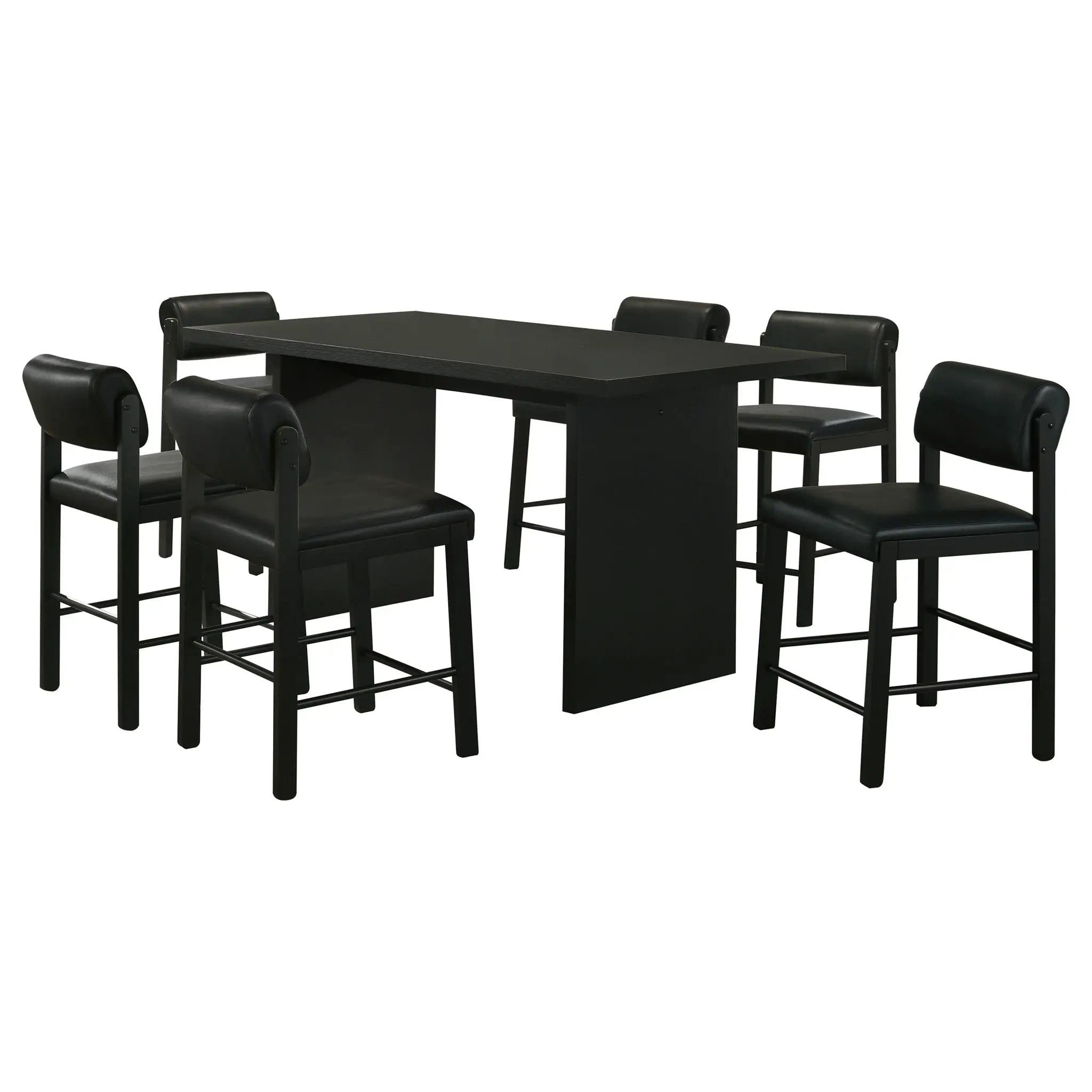 Decker 7-piece 70-inch Rectangular Counter Height Dining Set Black by Unique Piece Furniture