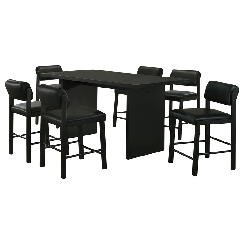 Decker 7-piece 70-inch Rectangular Counter Height Dining Set Black by Unique Piece Furniture