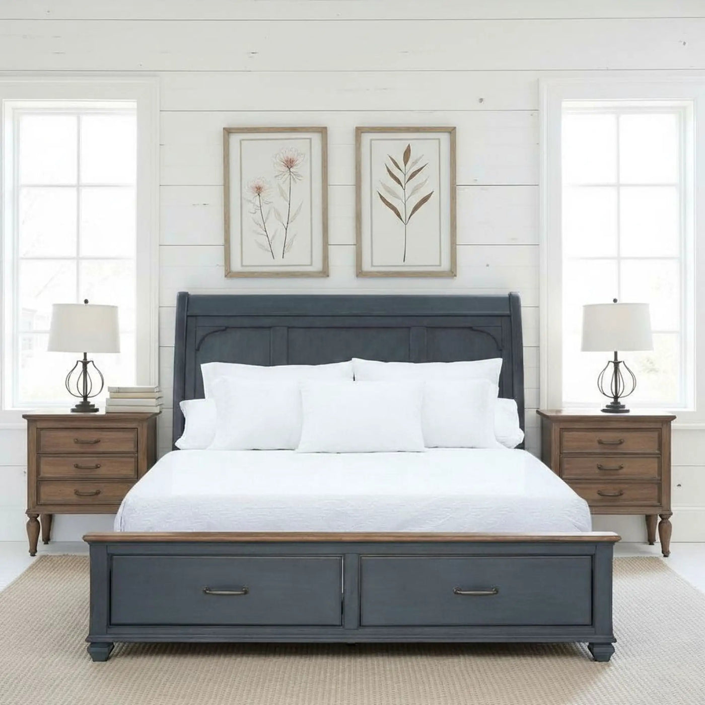 Sleigh Bed & USB Ports by Unique Piece Furniture