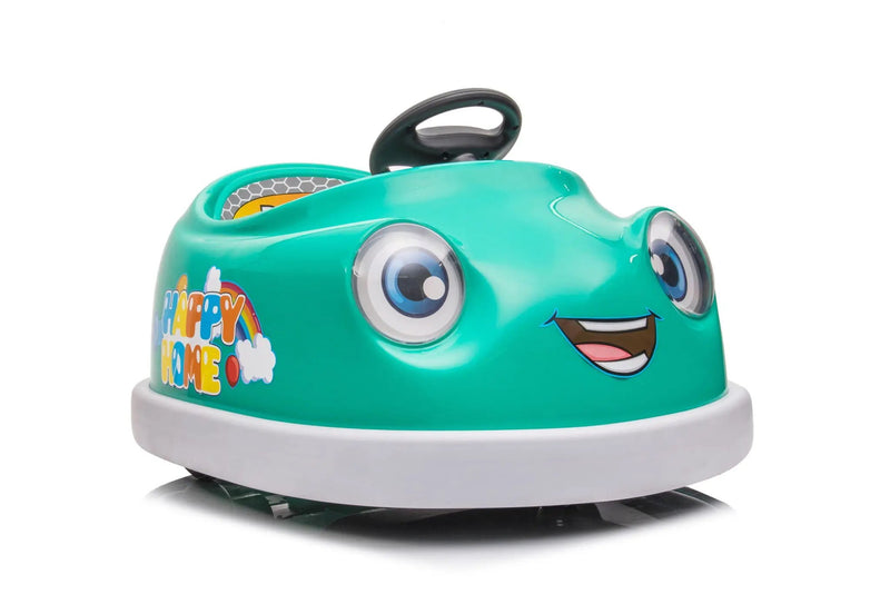 Bumper Car For Kids, 12V Dual Drive 1-6 Years Old Children's Electric Car With Pushrod Dinner Plate USB Bt Music Rocking Horse Mode Anti-Collision Bumper Ride On Car by HouseOfZazla