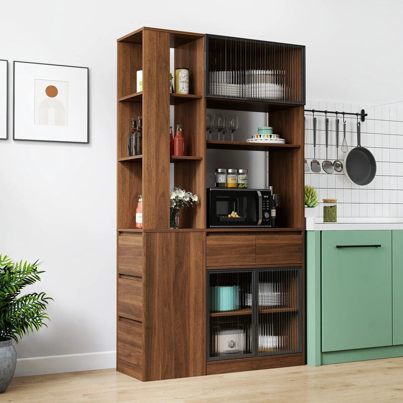 70.87"H Tall Storage Cabinet with Multi-Functional Storage Space by HouseOfZazla