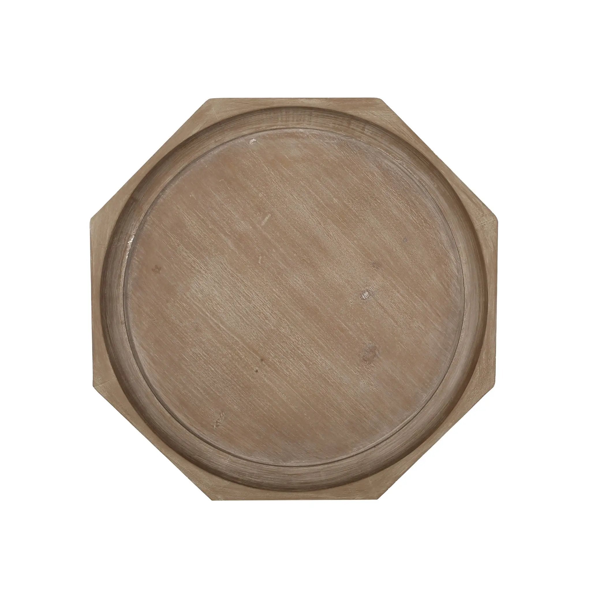 French Country Accent Table With Spider Leg Design - Natural / White by HouseOfZazla