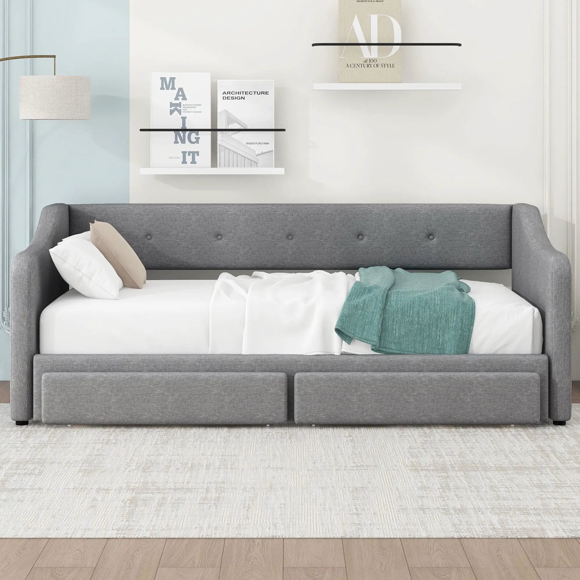 Upholstered Daybed With 2 Drawers by Unique Piece Furniture