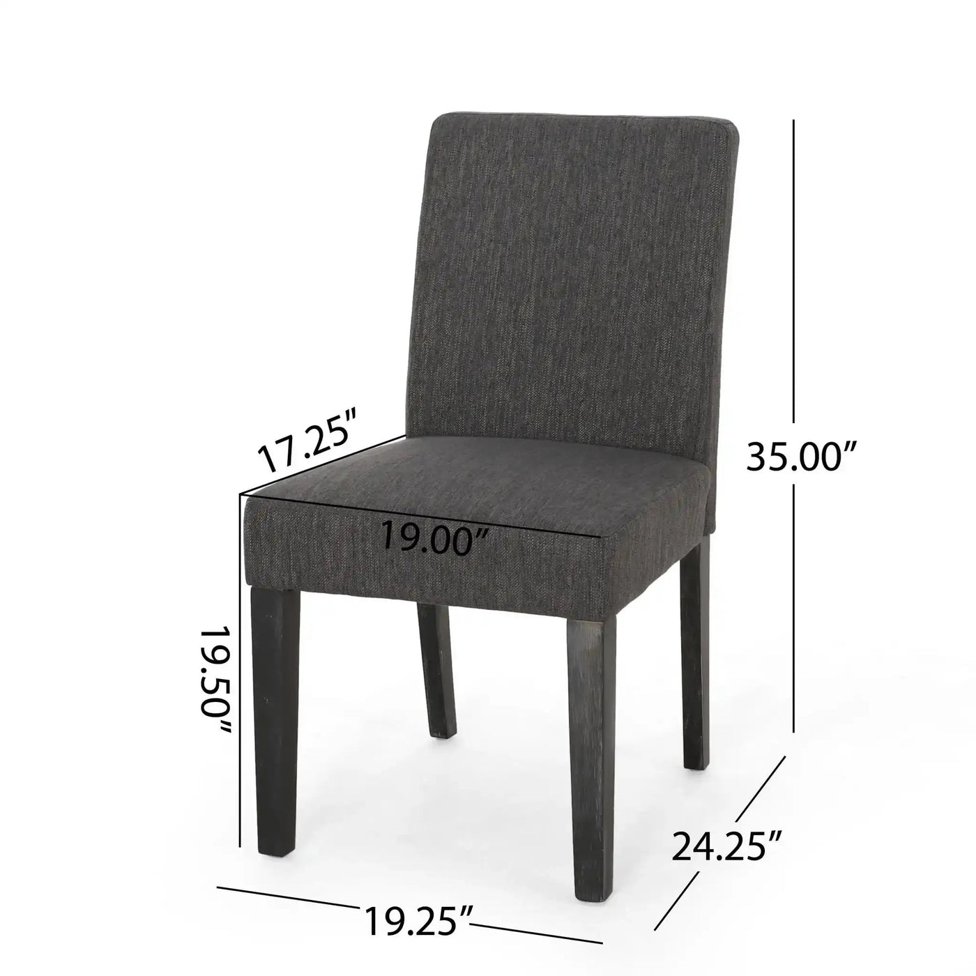 Contemporary Dining Chair With Upholstered Seating and Tapered Legs by HouseOfZazla