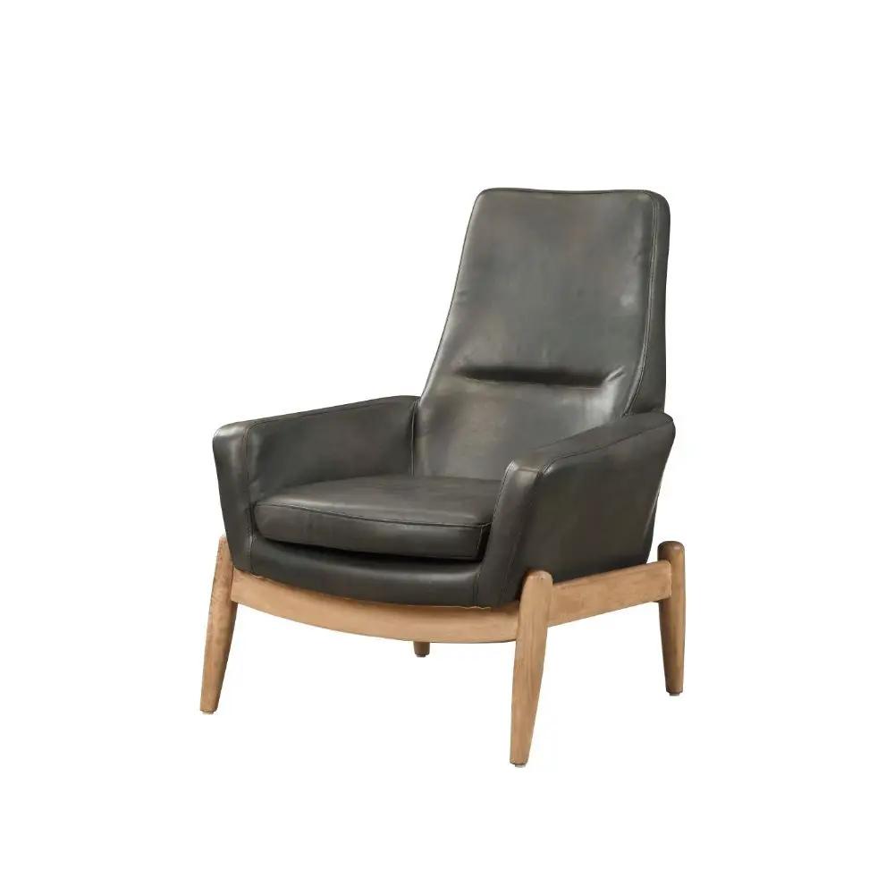 Dolphin - Accent Chair - Black Top Grain Leather by Unique Piece Furniture
