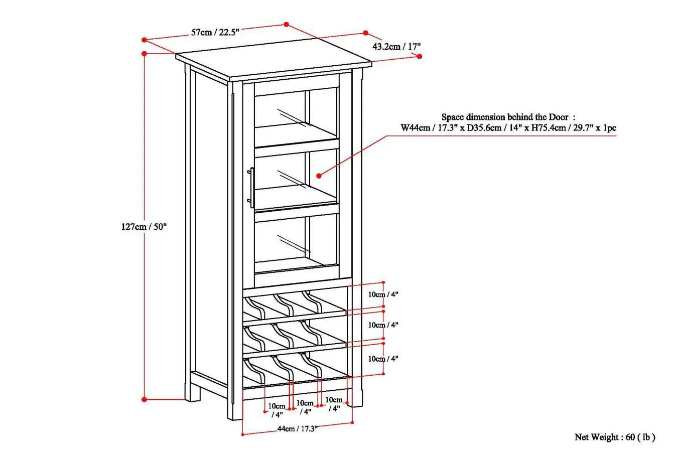 Avalon - High Storage, Wine Rack Cabinet by Unique Piece Furniture