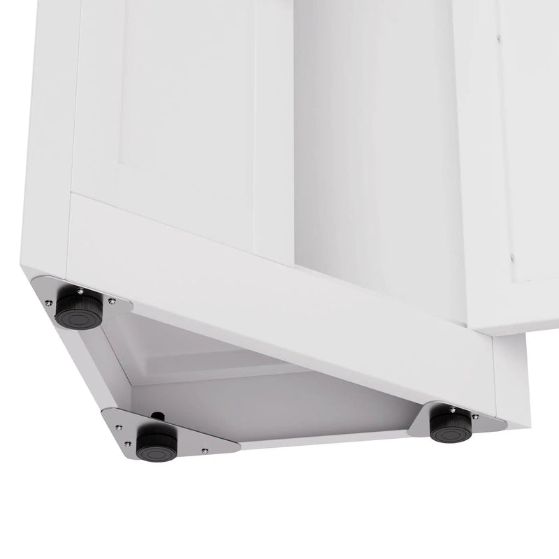 Tall Corner Storage Cabinet With 2 Doors, 5-Tier With Adjustable Shelves, Freestanding - White by HouseOfZazla