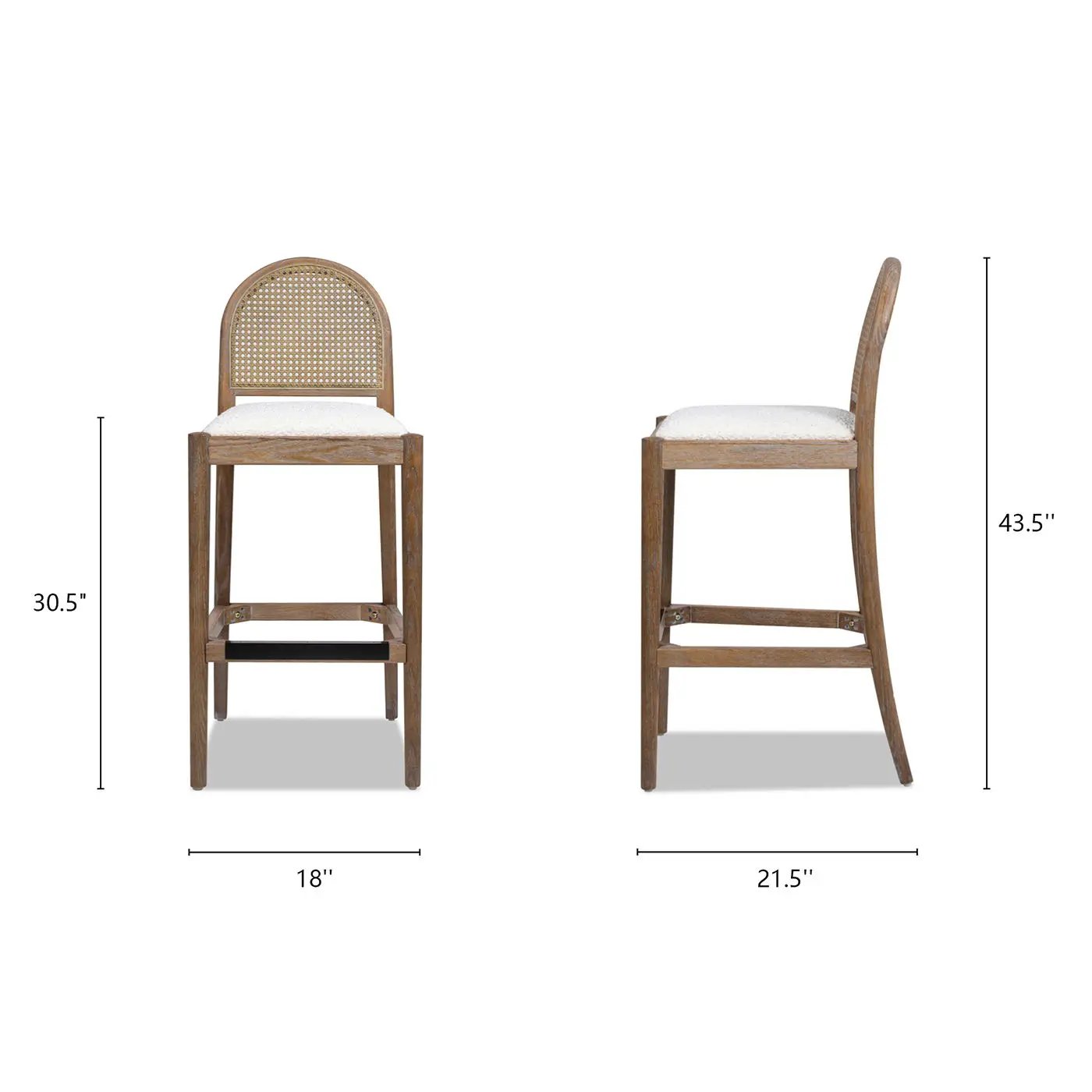 Panama - Curved Back Cane Bar Stool (Set of 2) by HouseOfZazla