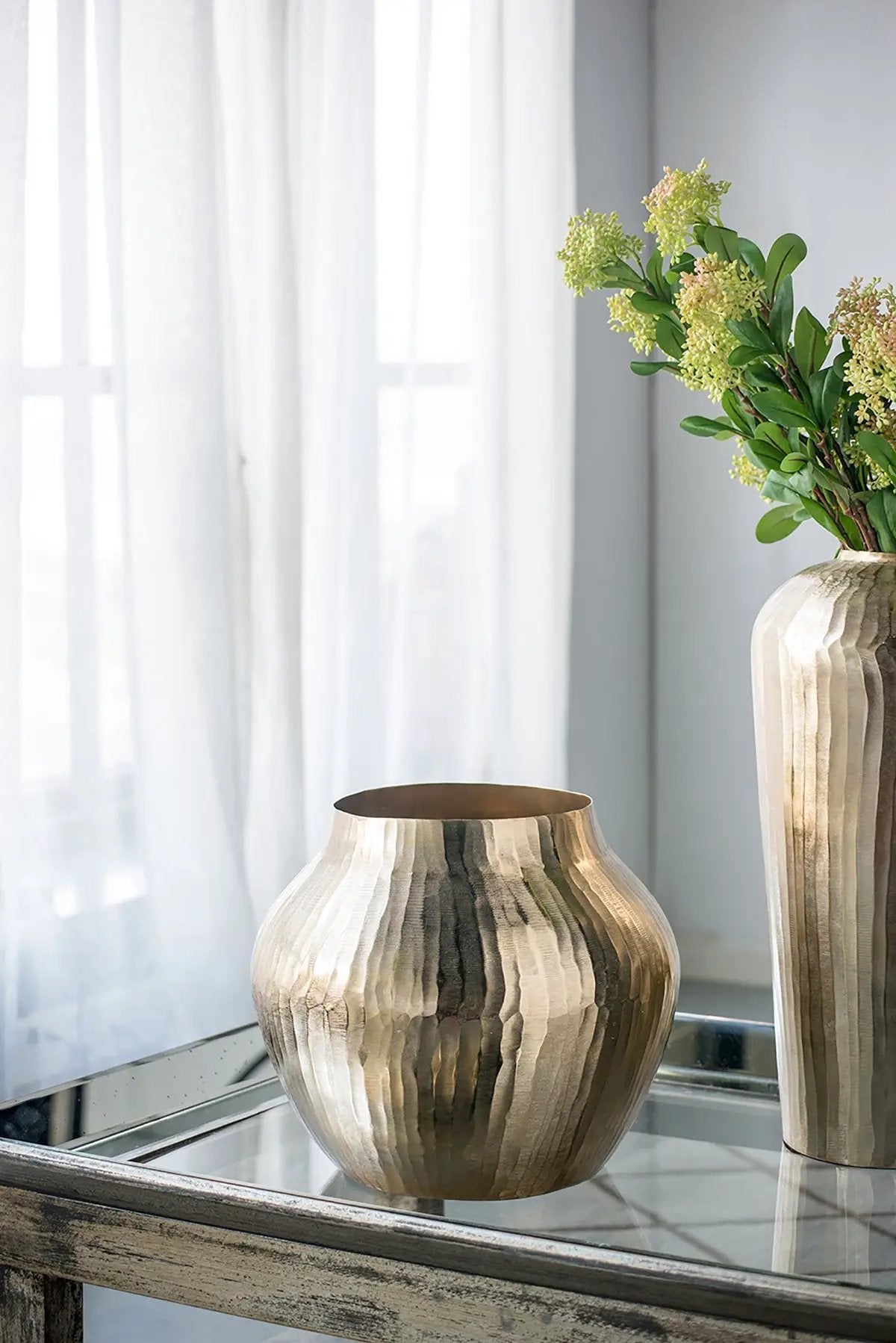 11x11x9" Aluminum Chisel Flower Vase by HouseOfZazla