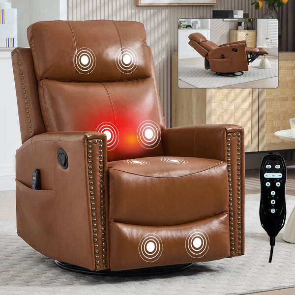 Deep Swivel Recliner and Massage Chair