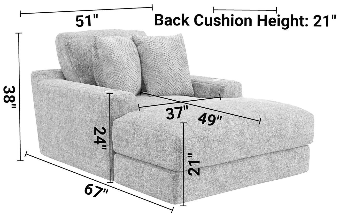 Cozy - Chaise With USB by Unique Piece Furniture