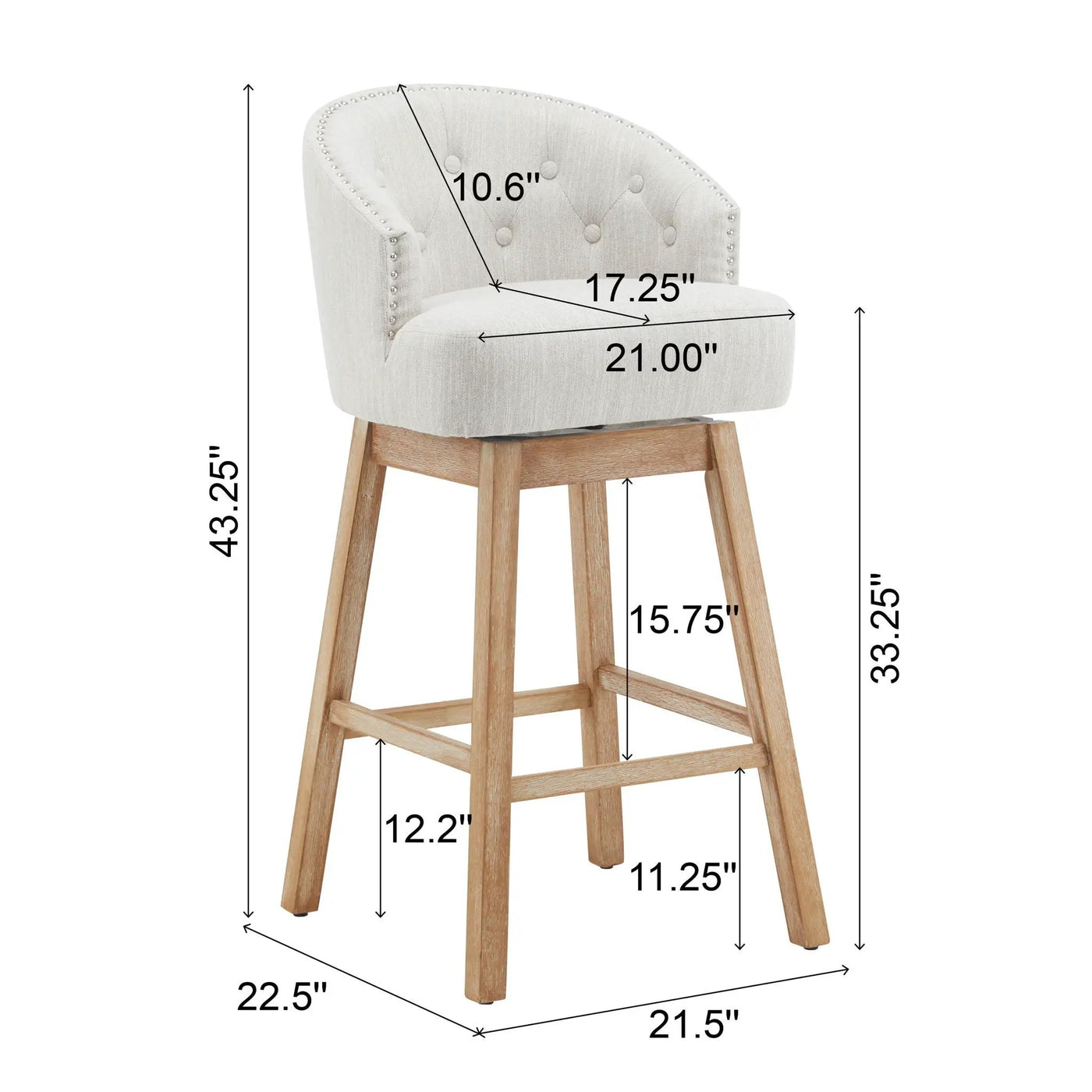 360 Degree Rotation Swivel Counter Stools (Set of 2) by HouseOfZazla