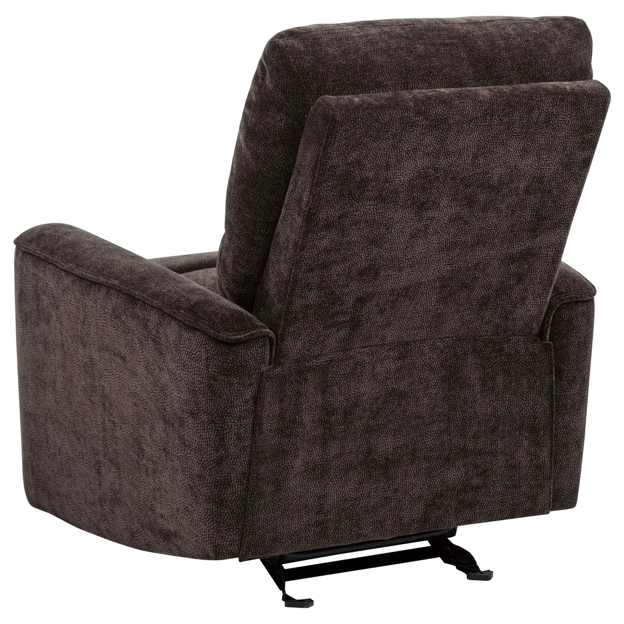 Navarro Chenille Upholstered Glider Recliner Dark Brown by Unique Piece Furniture