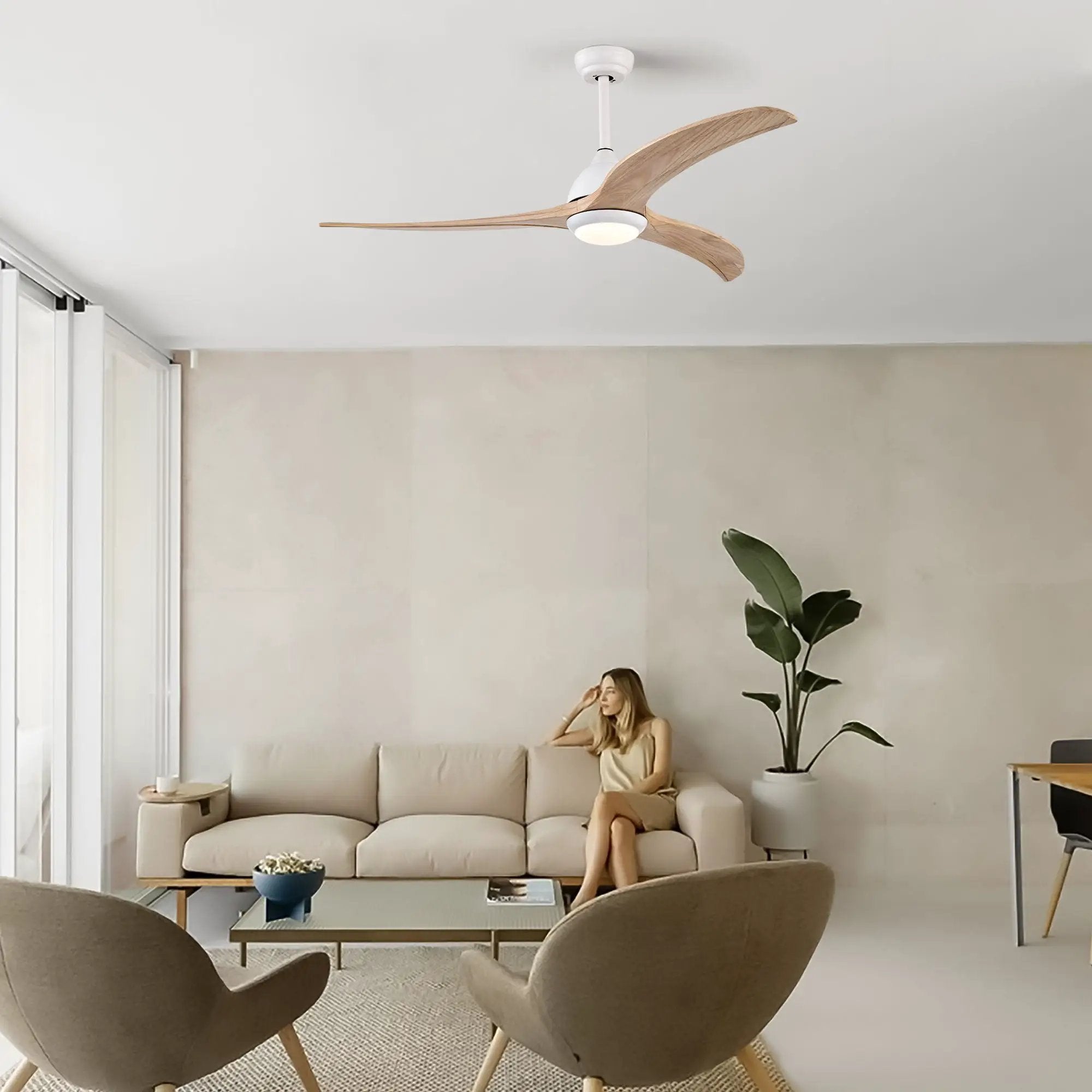 Indoor Outdoor Ceiling Fan With Light With Remote Control, Noiseless Reversible Motor, 6 Speed, 3 Color by HouseOfZazla