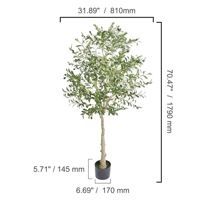 Artificial Olive Tree - 6 FT Tall Faux Plant by HouseOfZazla