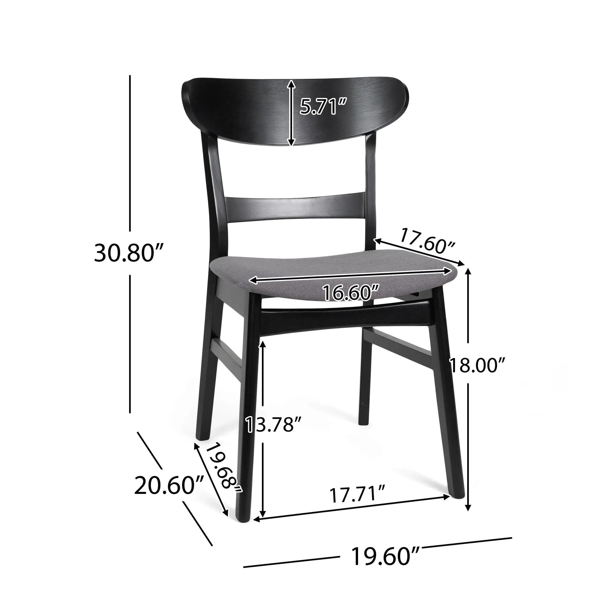 Modern Dining Chair With Upholstered Seat And Wood Frame by HouseOfZazla