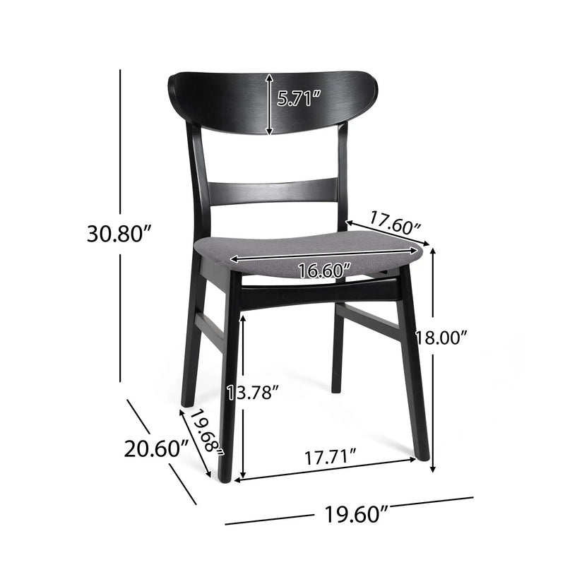 Modern Dining Chair With Upholstered Seat And Wood Frame by HouseOfZazla