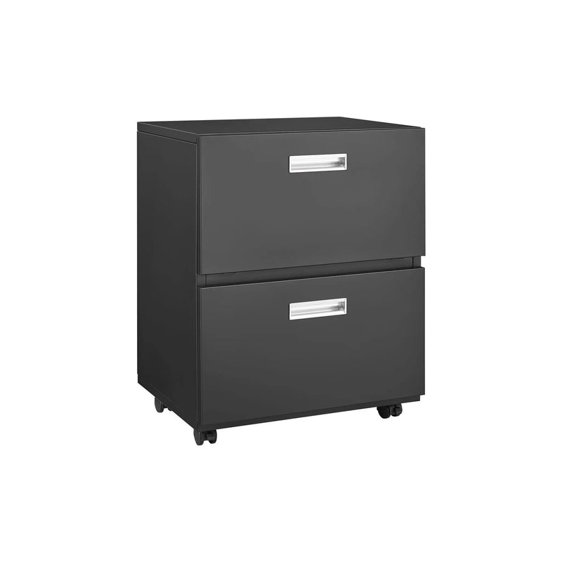 Office Furniture Copier Cabinet 2 Door Steel Copier Stand Mobile Pedestal File Printer Stand - Black by Unique Piece Furniture