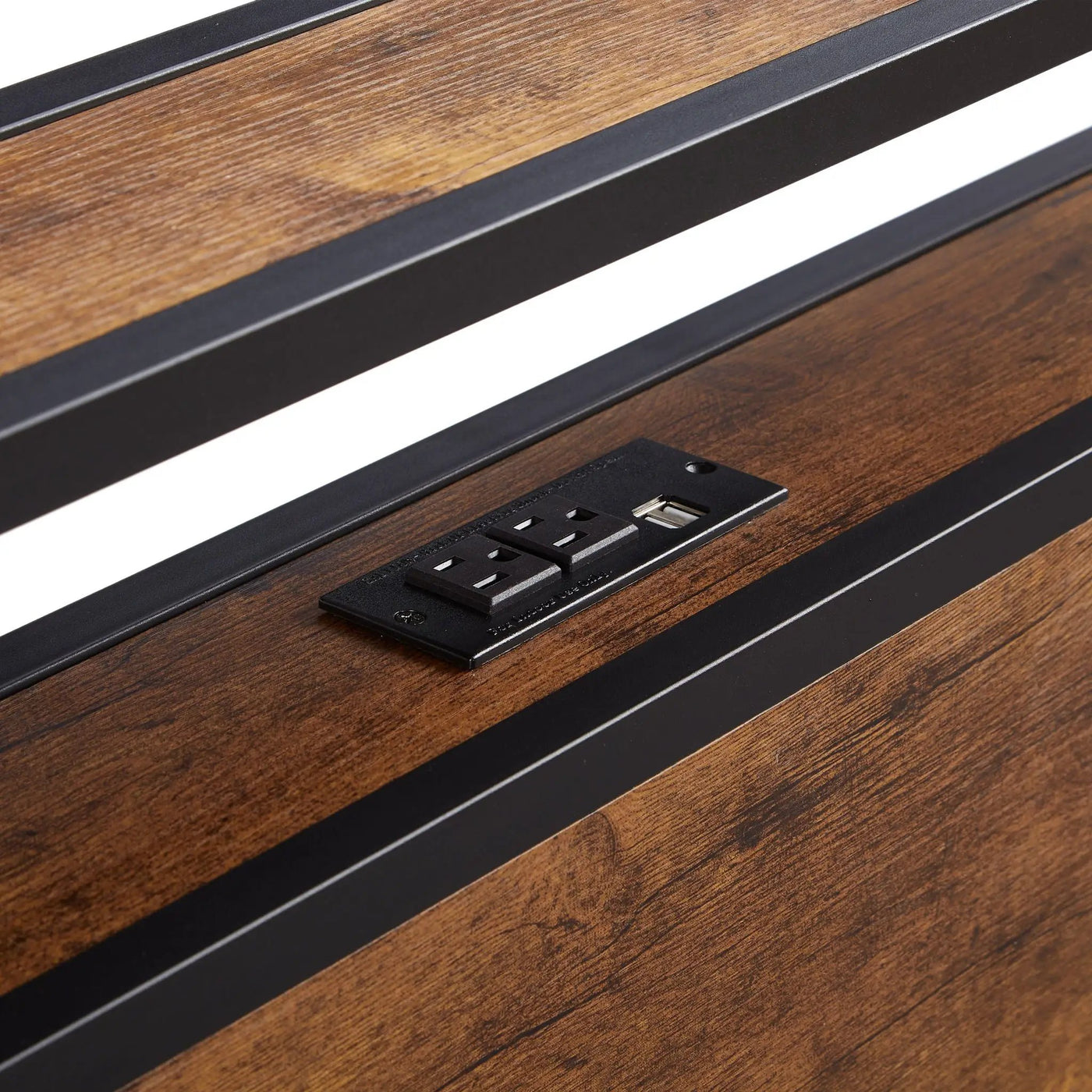 Platform Bed Frame With Wooden Headboard And Footboard, USB Liner by Unique Piece Furniture