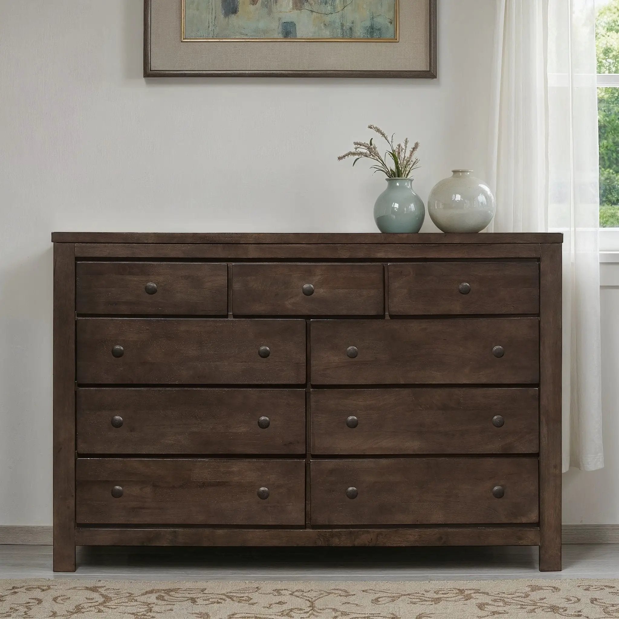 9 Drawer Dresser - Brown - Wood by HouseOfZazla