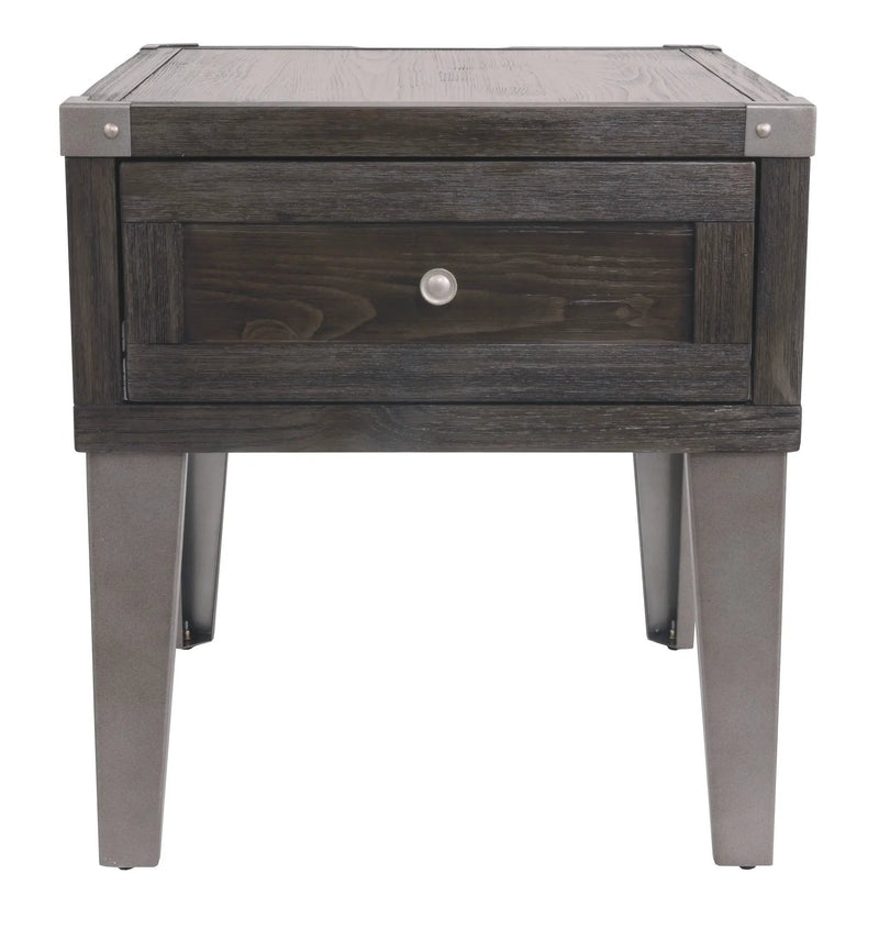Todoe - Rectangular End Table - Dark Gray by Unique Piece Furniture