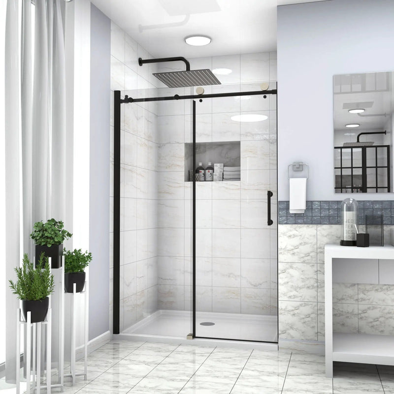 Single Sliding Bypass Shower Door Enclosure With Tempered Glass by HouseOfZazla
