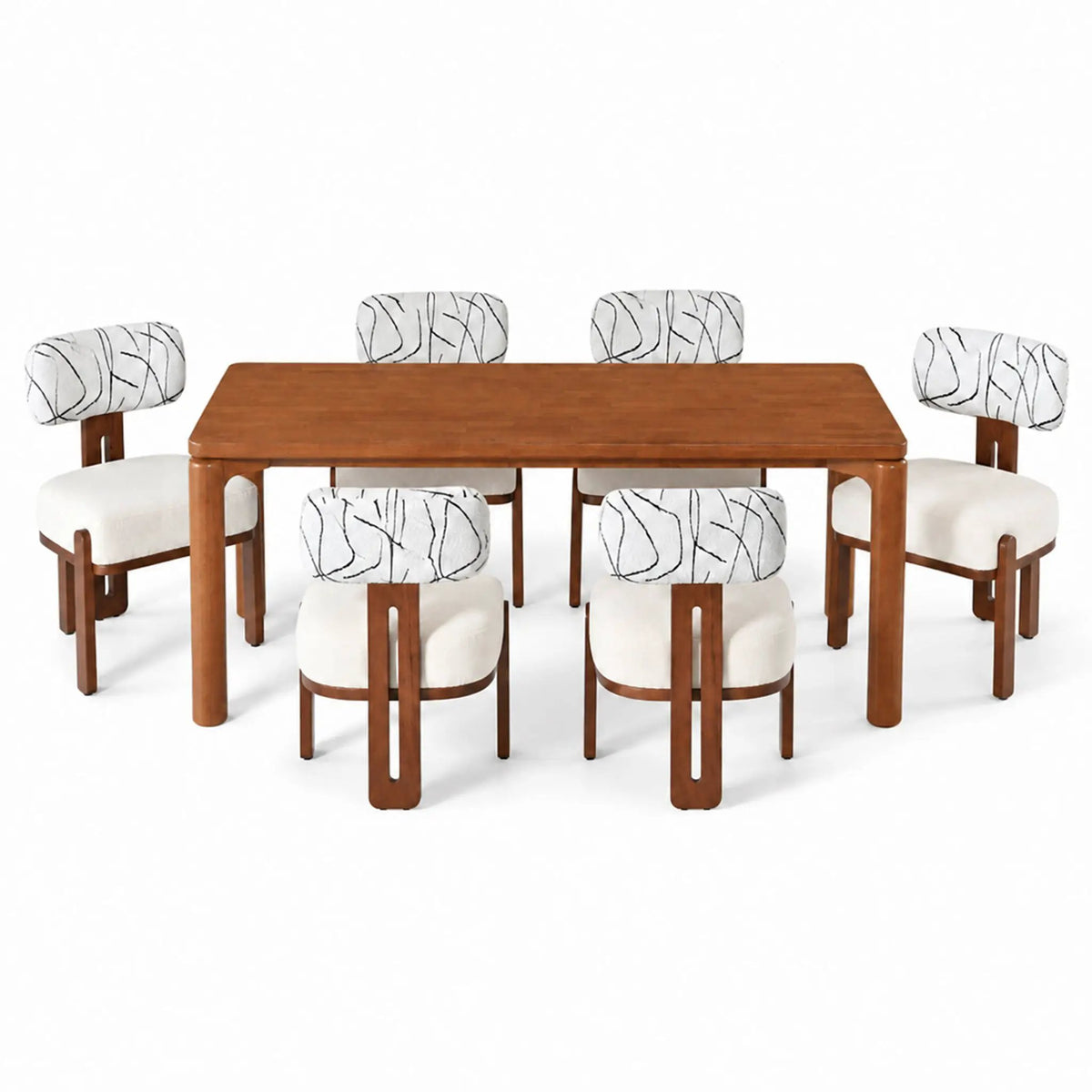 7-Piece Dining Table Set for 6, 70" by HouseOfZazla