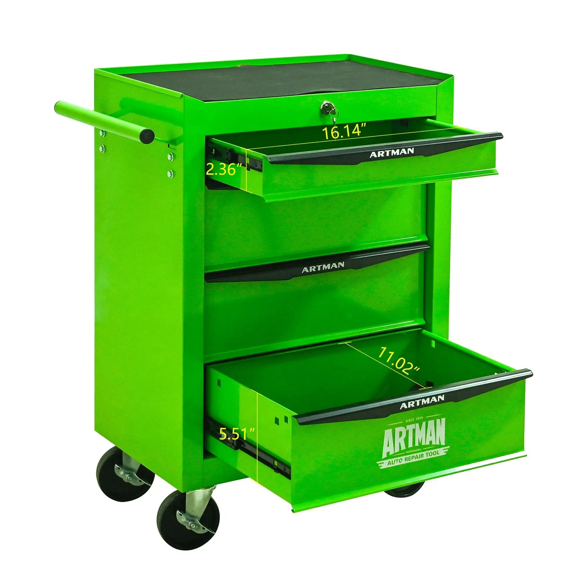 Rolling Metal Tool Chest with 4 Drawers - Green by HouseOfZazla
