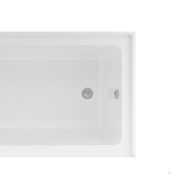 Alcove Soaking Bathtub With Skirt - Back - To - Wall Design - Glossy White by HouseOfZazla