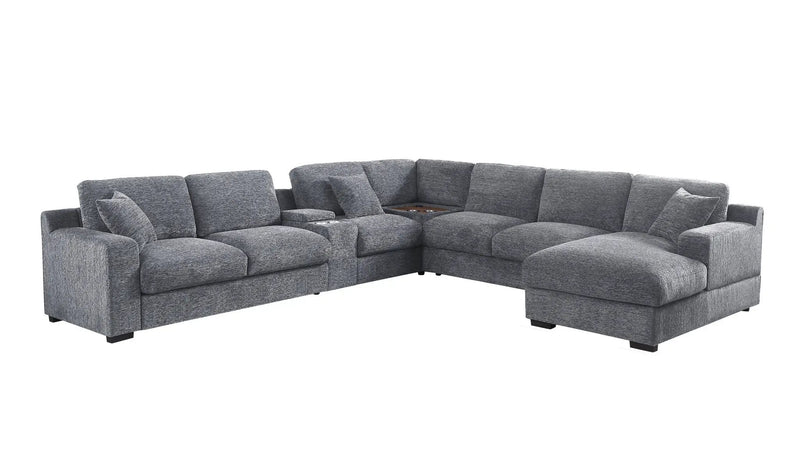 Celine - Fabric Corner Sectional Sofa With Right-Facing Chaise, Cupholders, And Charging Ports by HouseOfZazla