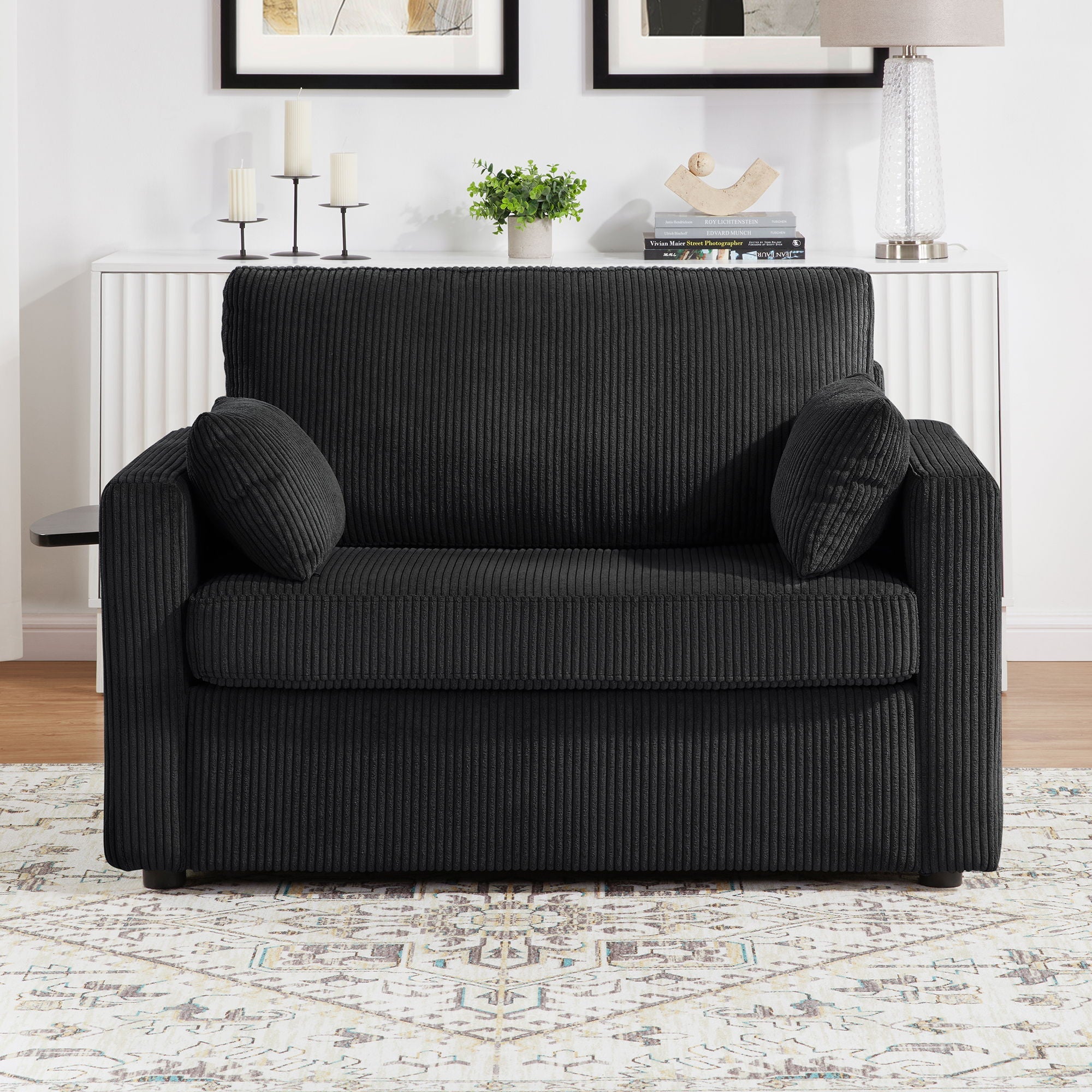 Sleeper Sofa With Foldable Mattress, USB Ports, Side Table & Storage Pocket by HouseOfZazla