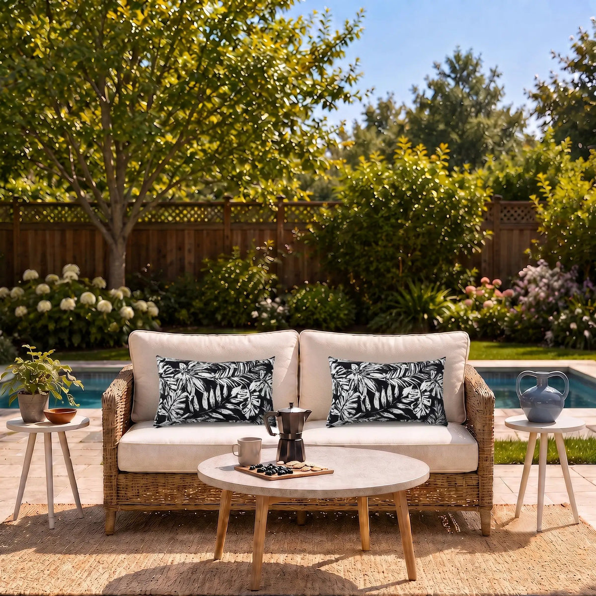 4 Pack Outdoor Lumbar Pillows with Inserts by HouseOfZazla