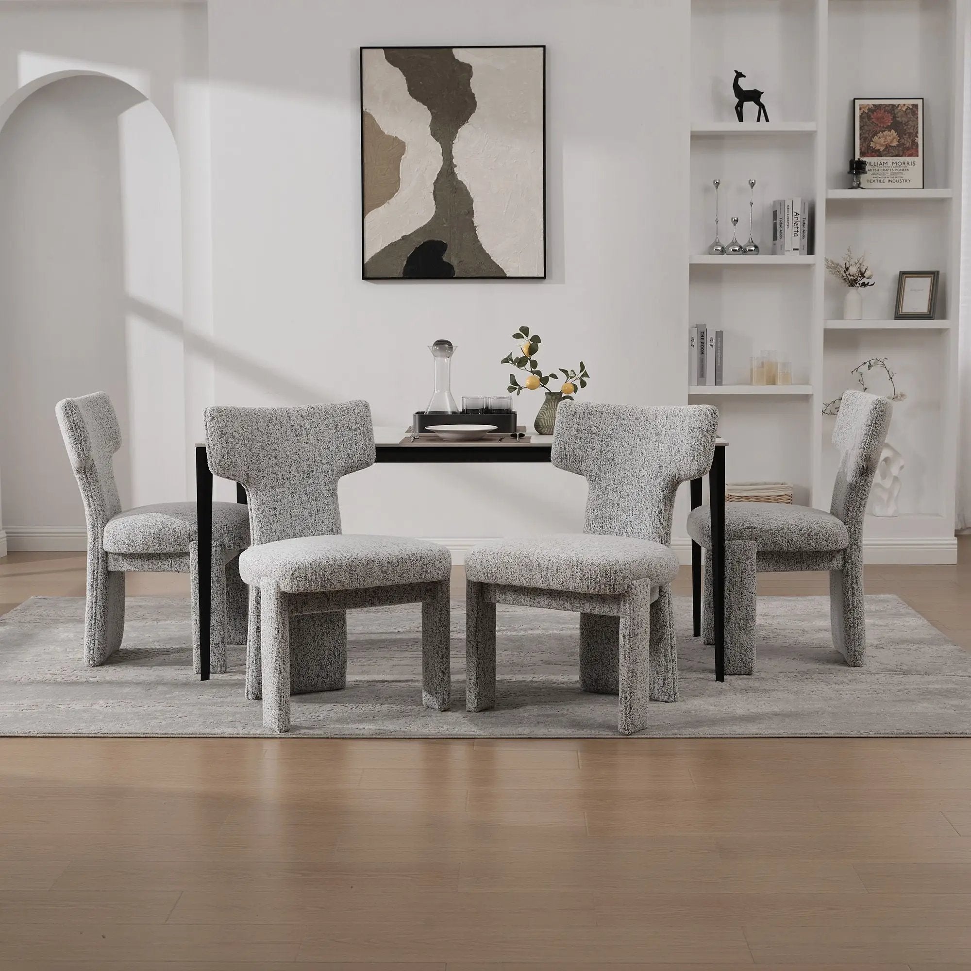 Armless Curved Back Accent Chairs by Unique Piece Furniture