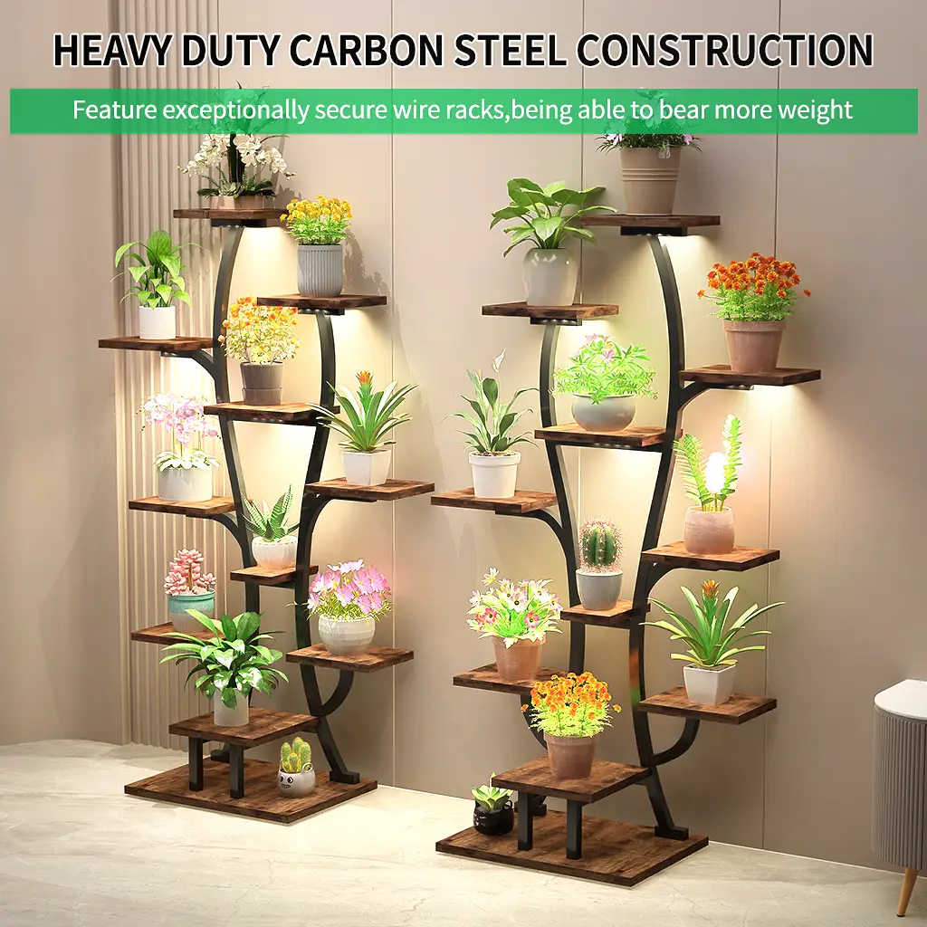 Vase Shape Plant Stand Indoor with Grow Lights by HouseOfZazla