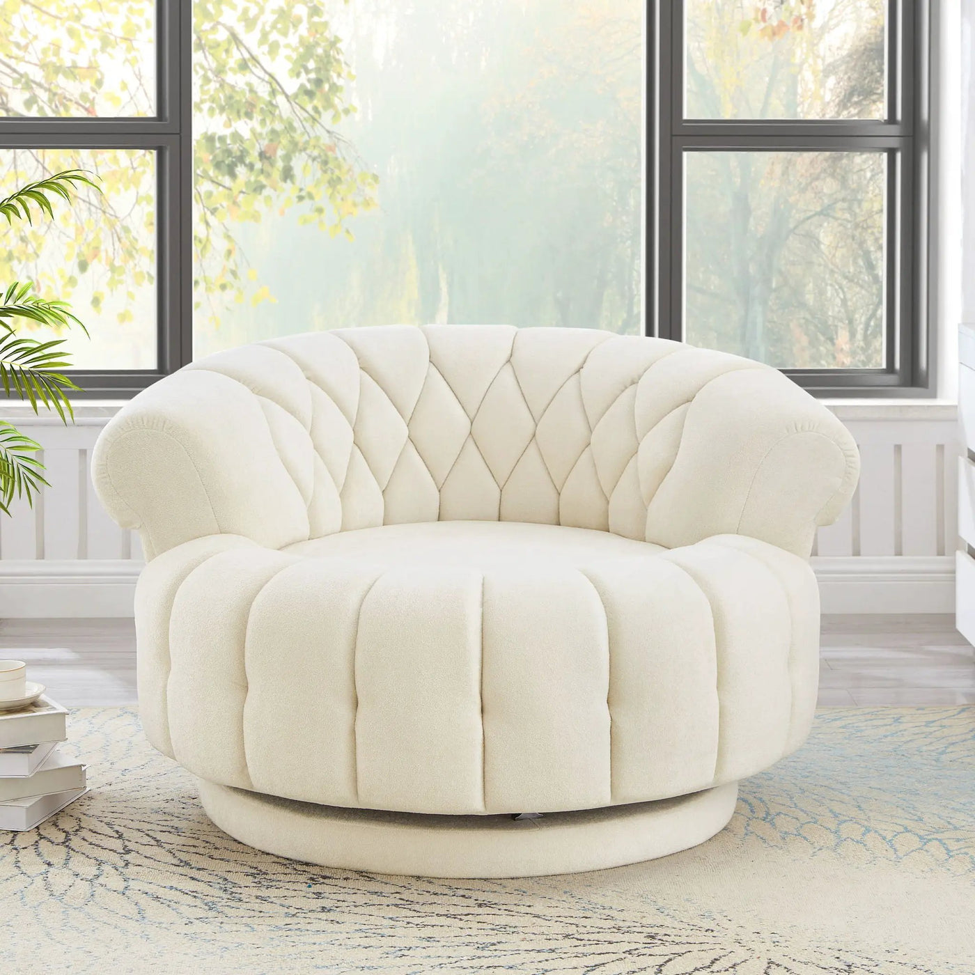 Round Swivel Accent Chair With Rotation by Unique Piece Furniture