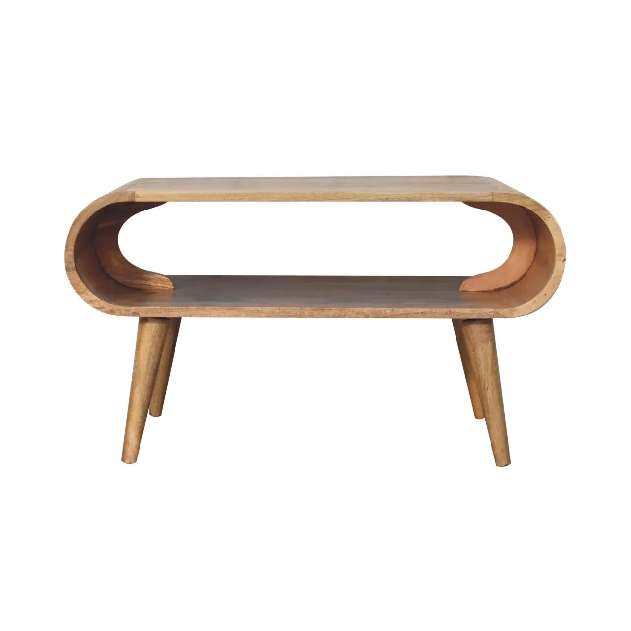 Solid Wood Open Oak-ish Coffee Table, Nordic Legs by HouseOfZazla