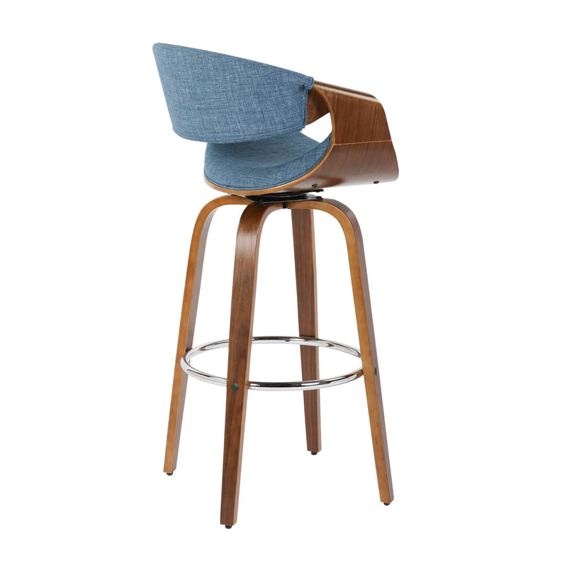 Curvini Mid - Century Modern Fixed Height Barstool With Swivel (Set of 2) by Unique Piece Furniture