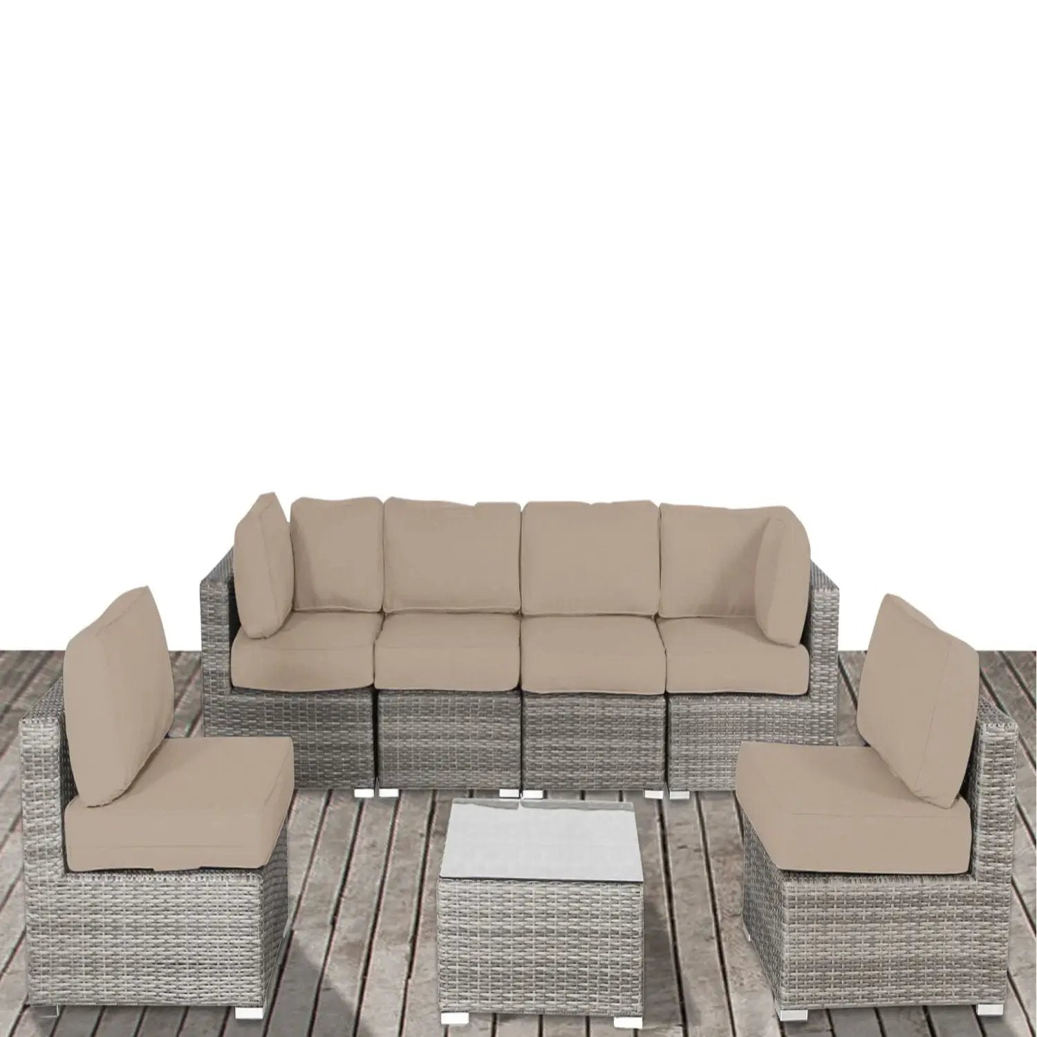Outdoor Wicker Seating Group With Cushions by Unique Piece Furniture