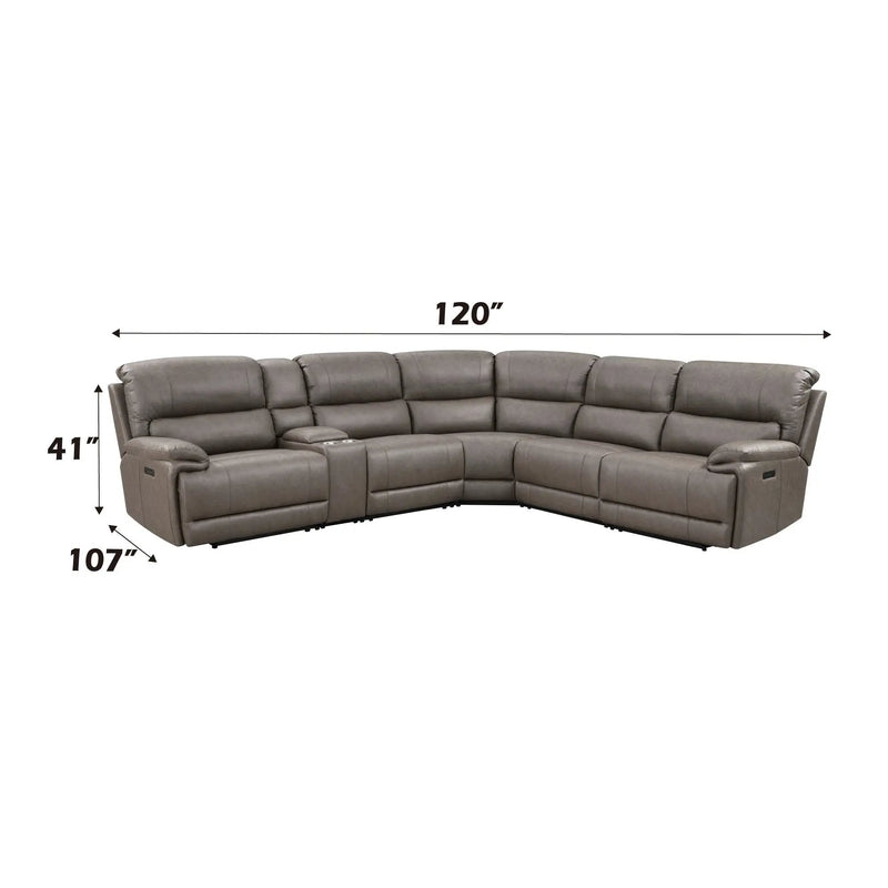 Kantu Synthetic Leather Motion Sectional Sofa - Brown by HouseOfZazla